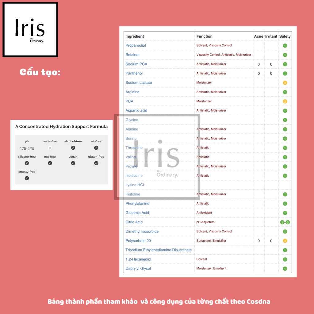 Serum dưỡng ẩm, phục hồi da Amino Acids + B5 – The Ordinary.