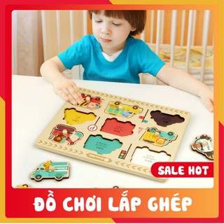 Bảng lắp ghép phương tiện giao thông gỗ Hàn Quốc