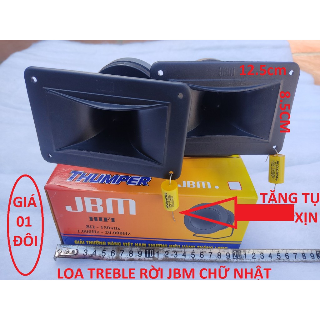 LOA TREBLE JBM CHỮ NHẬT - GIÁ 1 CẶP VÀ TẶNG TỤ 2.2MF XỊN - LOA TREBLE RỜI