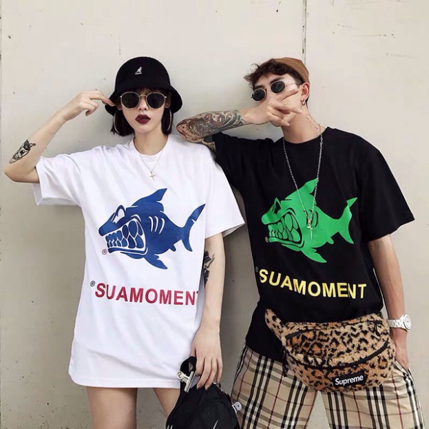 Áo Thun Unisex Tay Lỡ Cá Mập SHARK 3 Màu Freesize Dưới 65kg