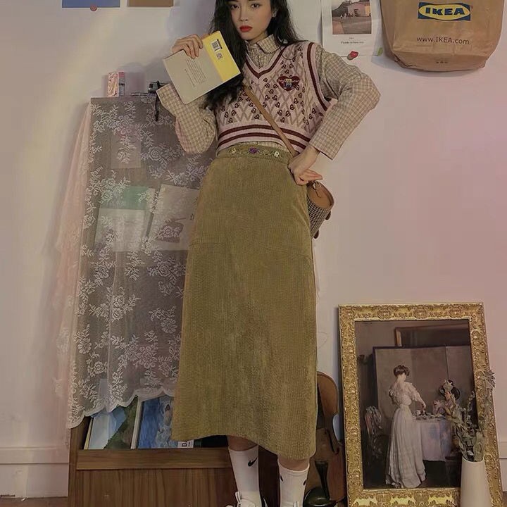 Áo Khoác Len Không Tay Cổ Chữ V Dáng Ngắn Phong Cách Retro | BigBuy360 - bigbuy360.vn