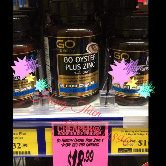 (Đủ Bill) Hỗ trợ nam giới Tăng Cường Sinh Lý  - Tinh chất Hàu Úc_GO Healthy : Go oyster Plus ZinC _ 120 viên
