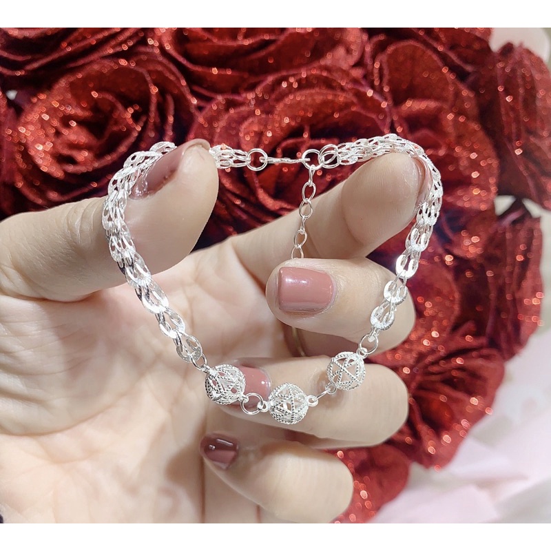 Lắc tay đuôi phụng mix quả cầu bạc ta |Xưởng bạc Phương Cảnh