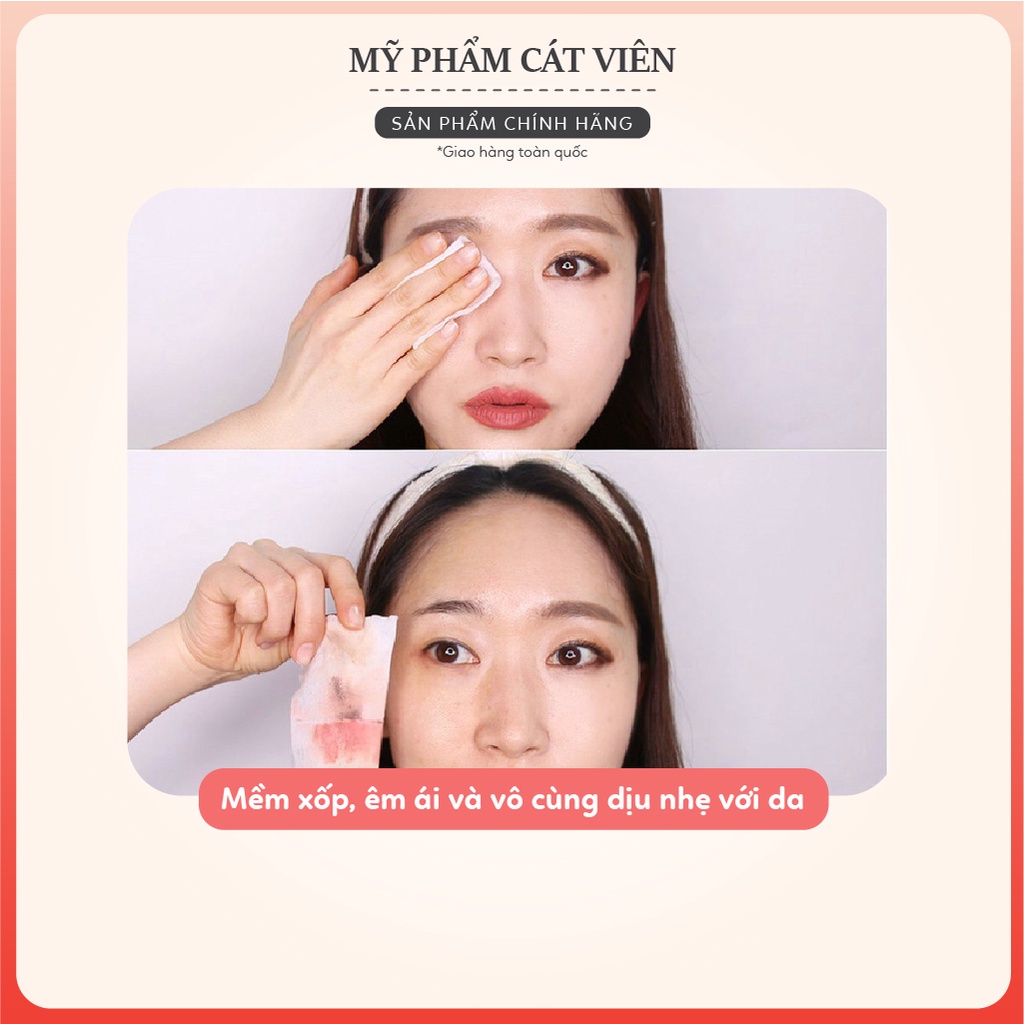 Bông tẩy trang Derma Me'Dream Thụy Sỹ, sợi bông cotton tự nhiên dịu nhẹ với da - hộp 60 miếng