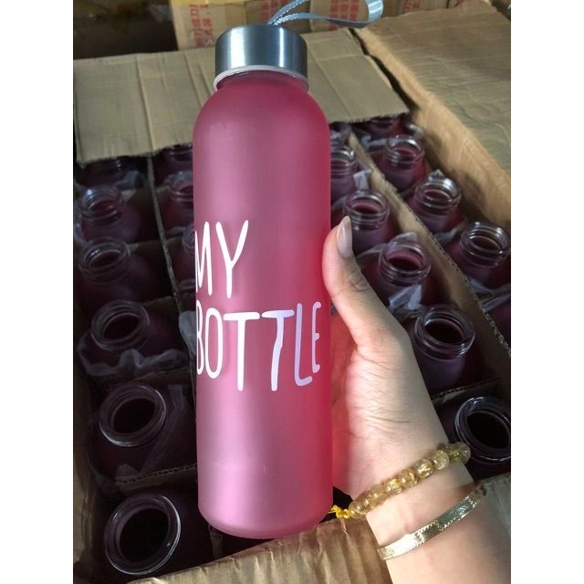 CHAI THỦY TINH TRÒN MY BOTTLE 500 ML ĐỰNG NƯỚC UỐNG, PHA TRÀ, NƯỚC ĐẬU ĐEN....