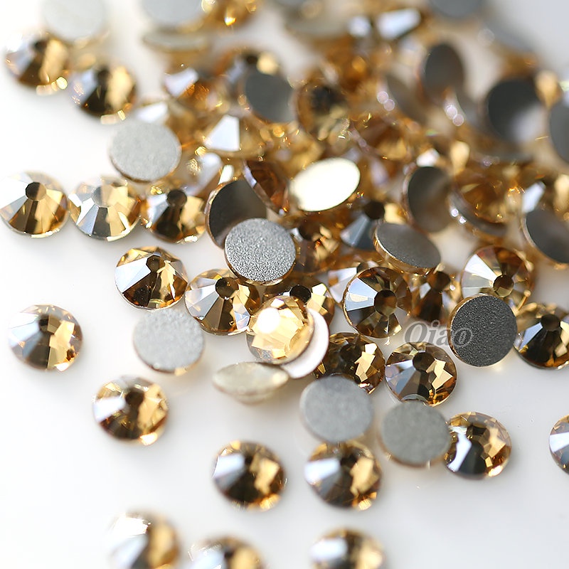 Qiao Keo Đính Đá Trang Trí Mắt Kính AB / Vàng Kim Không Cần Keo Dán
