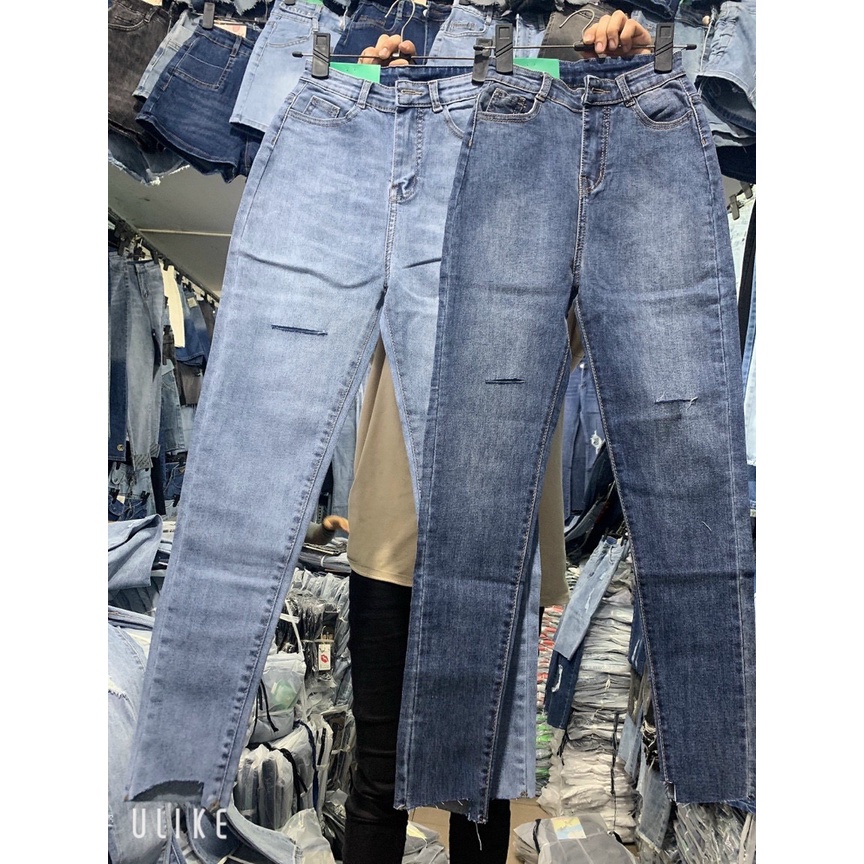 Quần Jeans Skinny Lưng Cao Rách Gối QJ542