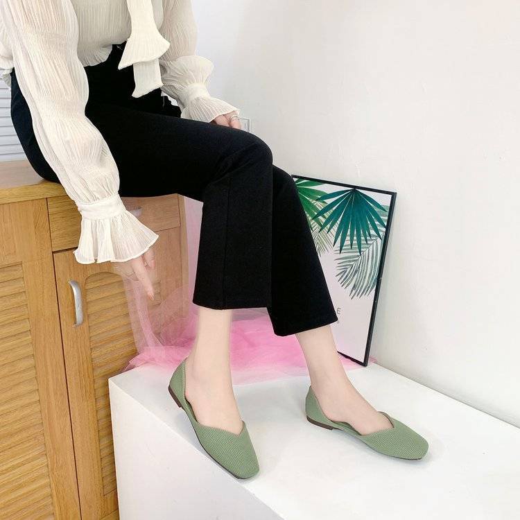 Giày búp bê mũi vuông đế mềm phong cách thanh lịch cho nữ