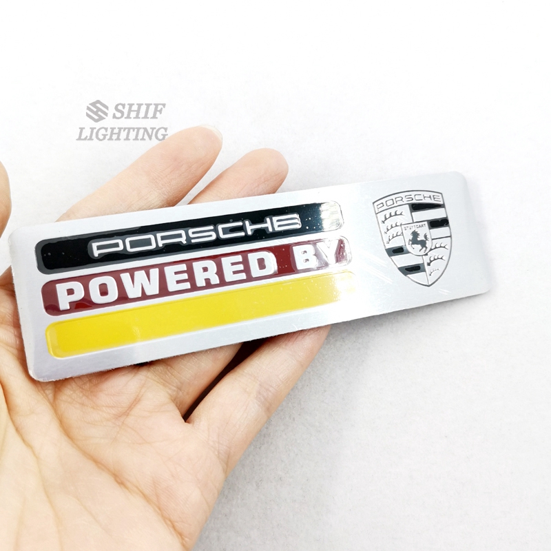 Miếng dán trang trí xe hơi bằng nhôm họa tiết logo Porsche