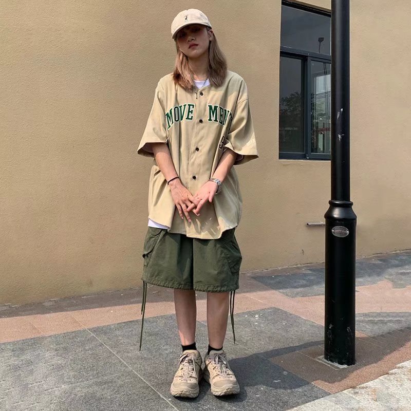 Quần Short Nam In Chữ Phong Cách Hip Hop Năng Động