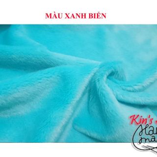 Vải lông thú ngắn Xanh biển, vàng, hồng sen và lông soắn hoa màu hồng