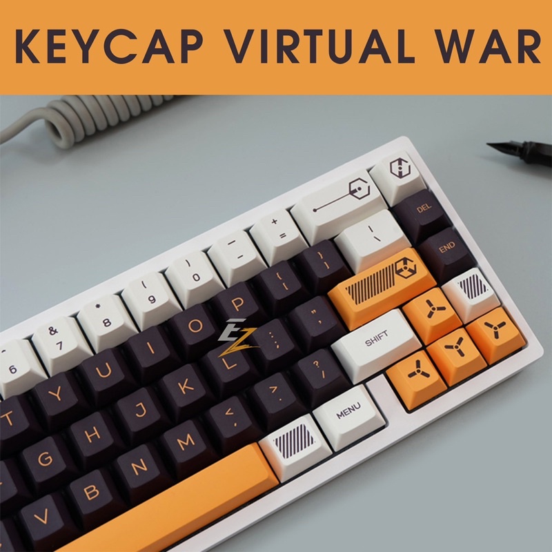 Set Keycap Thick Pbt Cherry Virtual War 141 nút cho bàn phím cơ