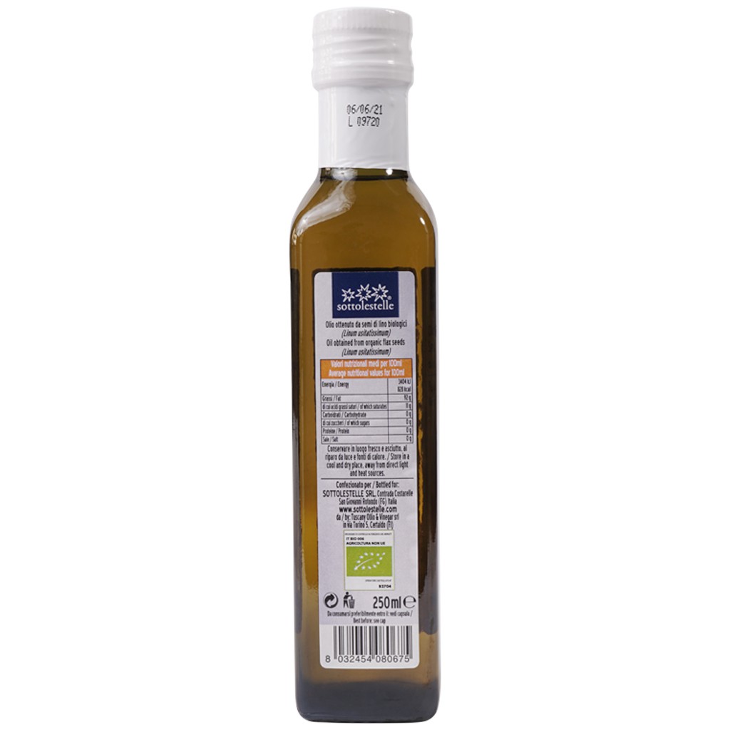 Dầu Hạt Lanh Ép Lạnh Hữu Cơ(Organic Flax Seed Oil) - Sottolestelle  - 250ml - HCMShop