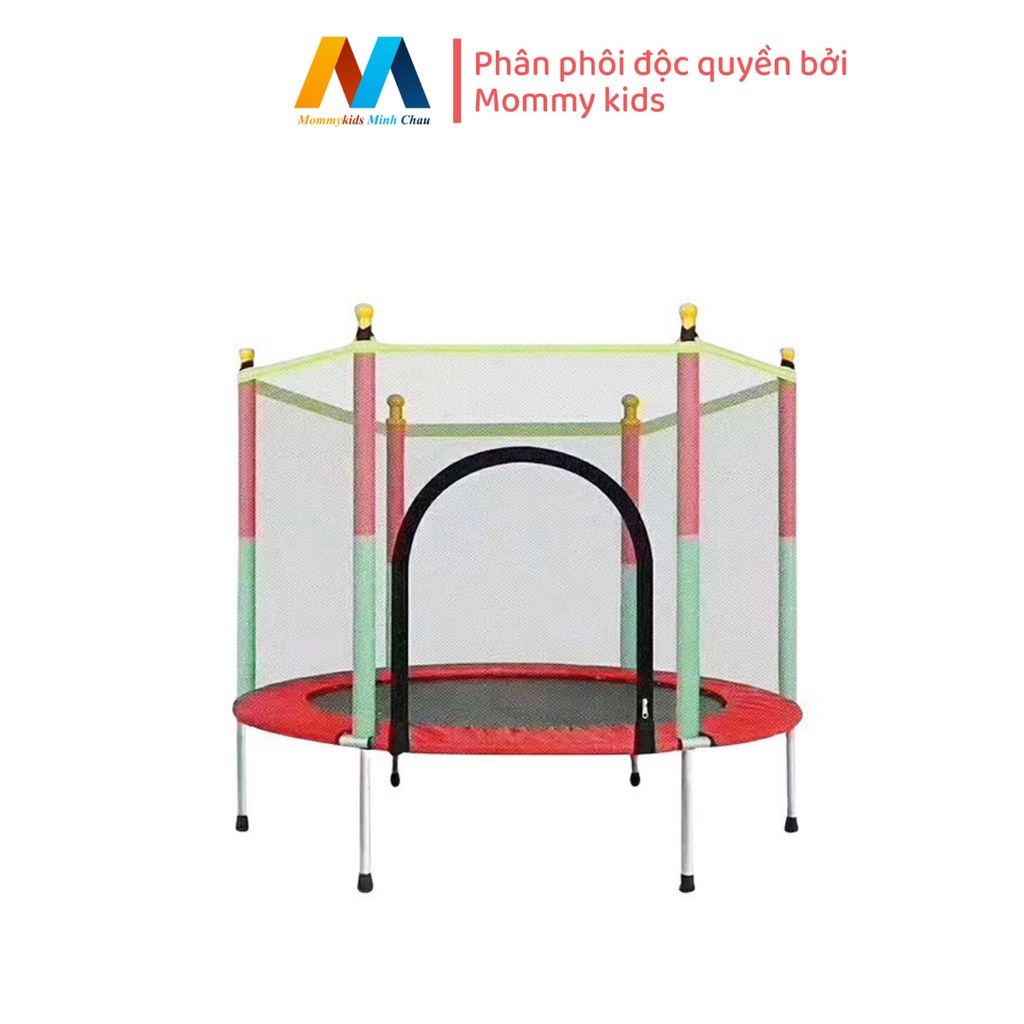 Nhà Nhún, nhà bóng Trampoline MOMMYKIDS MINH CHÂU , bạt nhảy vận động cho bé, Quây bóng