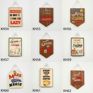 Biển bảng gỗ decor Khẩu Hiệu size lớn 7 - bảng gỗ trang trí văn phòng làm việc - tranh cổ động ( tặng kèm móc treo)