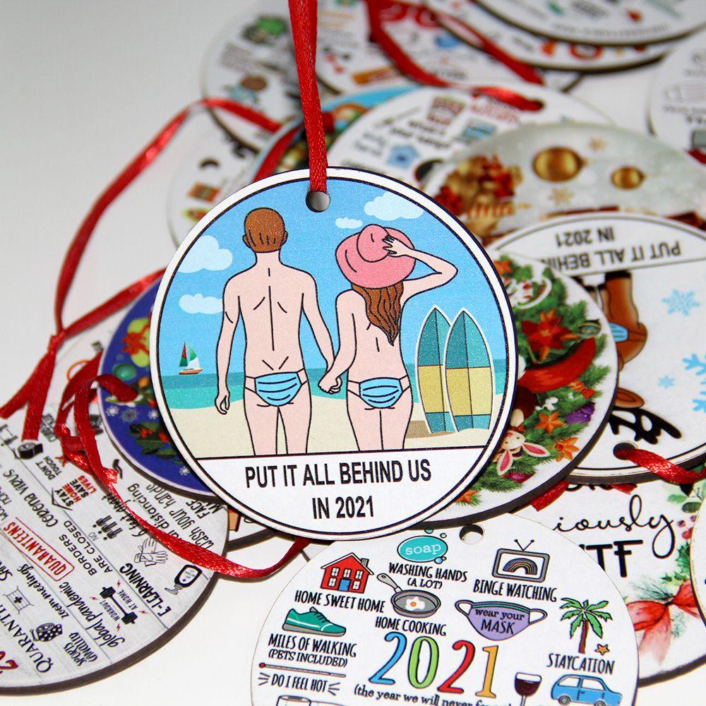 LAKAMIER Phụ Kiện Trang Trí Giáng Sinh Bằng Gỗ Hình Chữ Merry Christmas Xinh Xắn