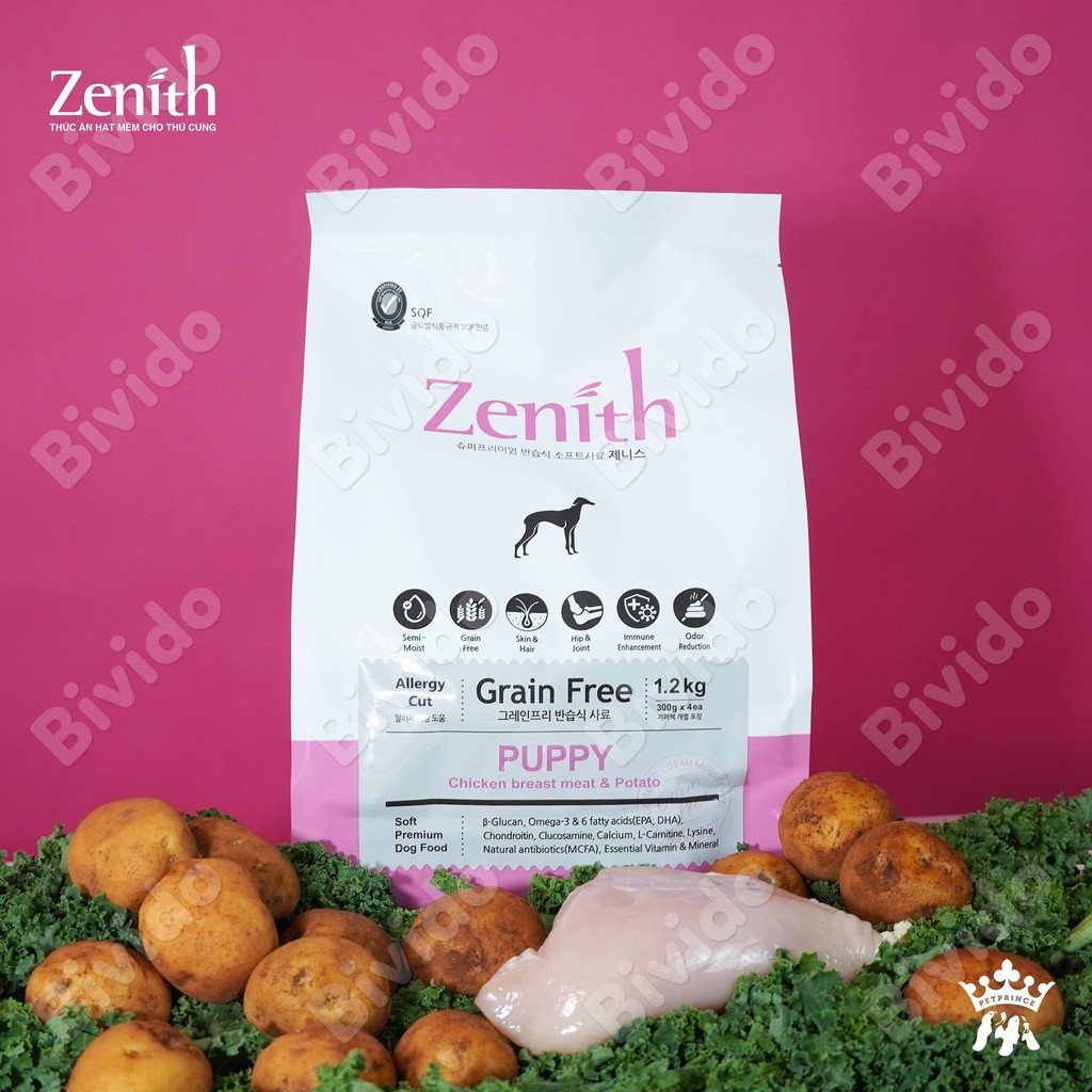 Thức ăn hạt mềm chó con Zenith puppy túi 300g - Bivido