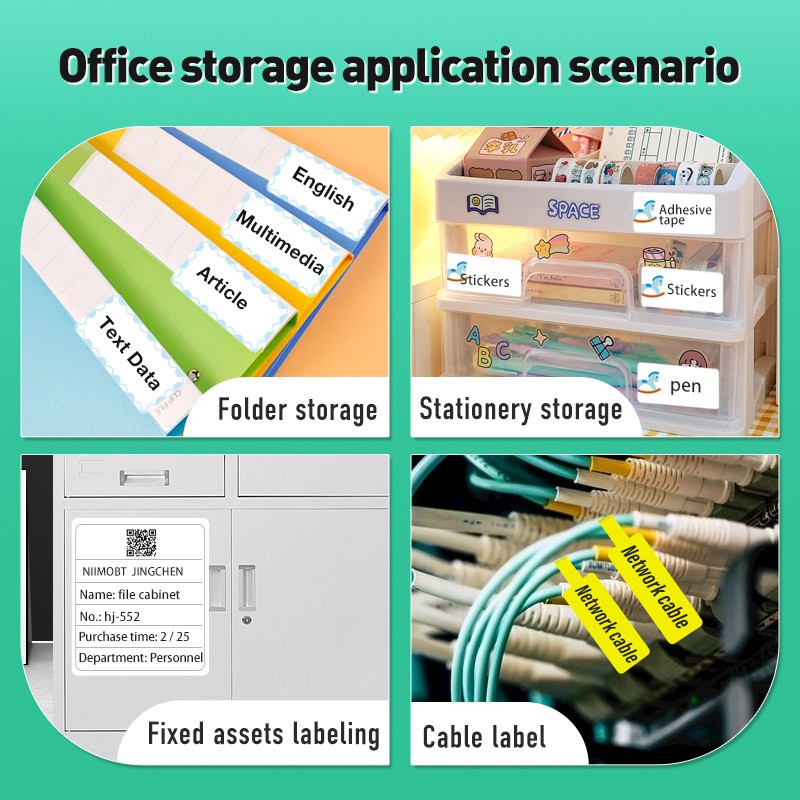 Giấy in nhiệt nhãn dán Miếng dán tem nhãn màu trắng chống thấm nước và chống rách hợp cho máy in nhãn Niimbot B21/ B3S