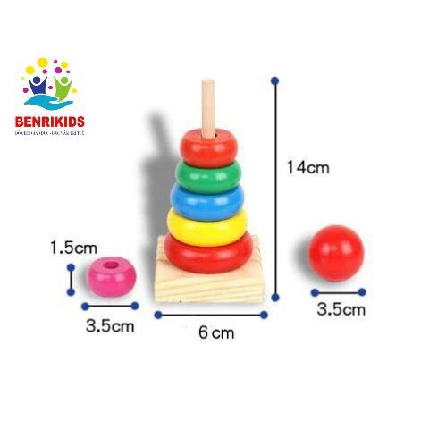 Đồ Chơi Gỗ Benrikids Bộ 4 Món Đàn 8 Thanh Khung Gỗ, Luồn Hạt Luyện Tay, Tháp Xếp Gỗ, Sâu Gỗ Cho Bé