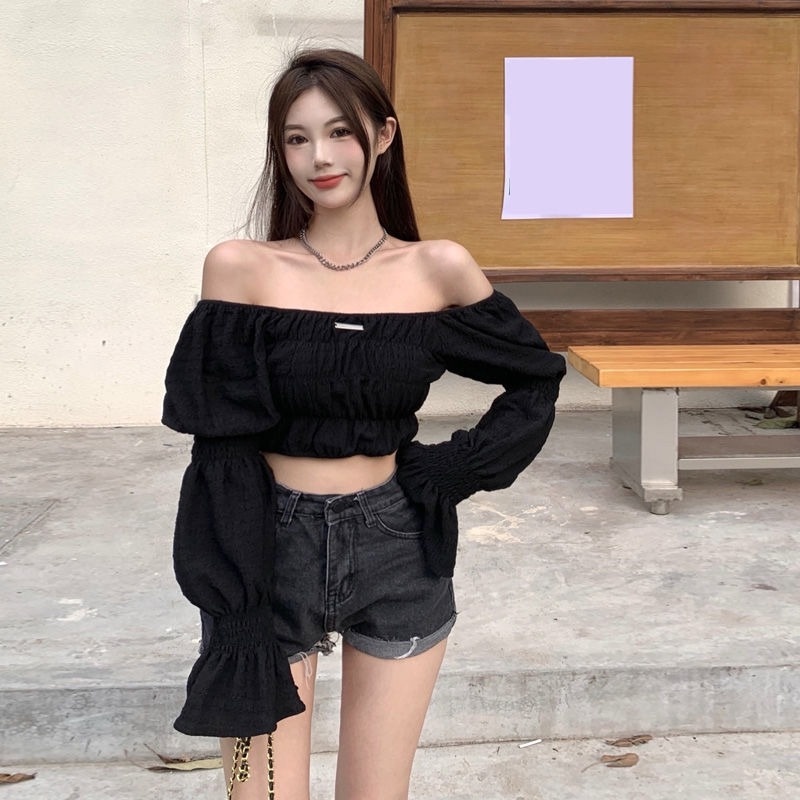 Áo sơ mi tay phồng trễ vai thời trang dành cho nữ