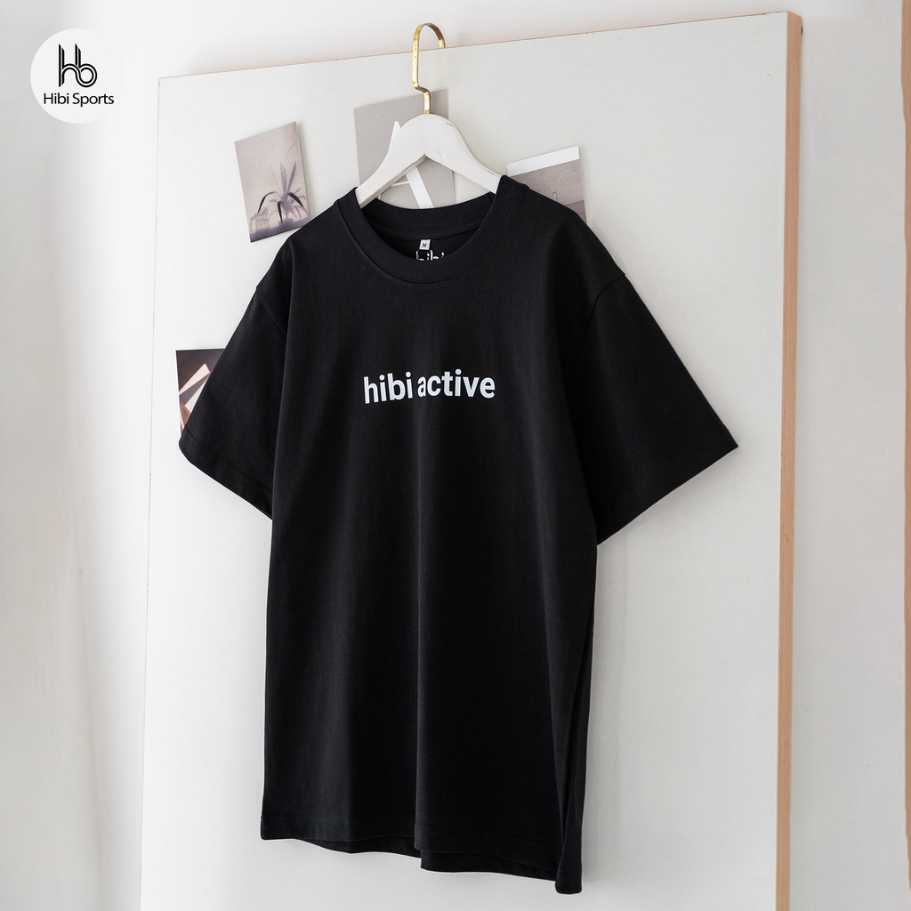 Áo thun tay lỡ Hibi Sports chữ HIBI ACTIVE ST001 kiểu phông unisex nam nữ, vải cotton Premium, form oversize