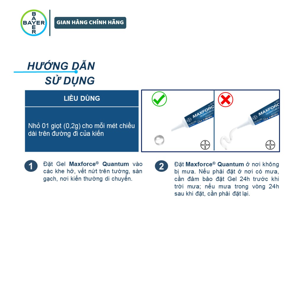 Combo 2 tuýp Gel diệt kiến Maxforce Quantum 12g