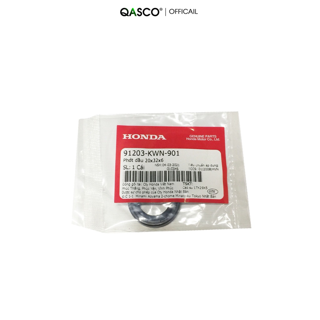 Phớt dầu HONDA 20x32x6 chung nhiều dòng xe  QA(91203KWN901) _( 173)