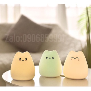 Đèn ngủ,đèn cảm ứng silicon mèo mini