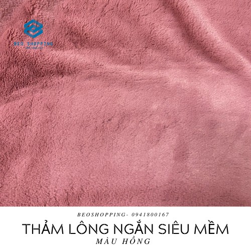 Thảm Lông Màu Hồng Dâu lông ngắn mịn chụp hình, trải sàn, làm nail