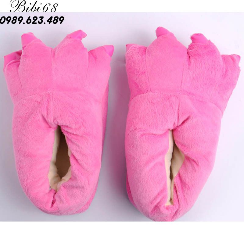 Giày Dép bông bộ Đồ thú khủng long xanh liền thân lông mịn Pijama kiểu dáng Động Vật Hoạt Hình Cosplay