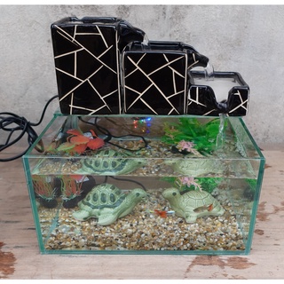 Bể cá mini kết hợp thác nước phong thủy, sử dụng đèn led đổi màu