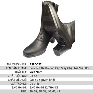 Boot Nữ Da Bò Cao Cấp Giày Ghệt Nữ Mã 606C