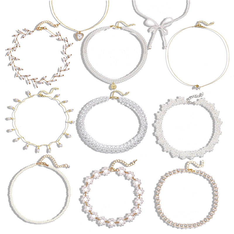 IF ME Dây Chuyền Choker Mặt Ngọc Trai Nhân Tạo Thời Trang Cho Nữ