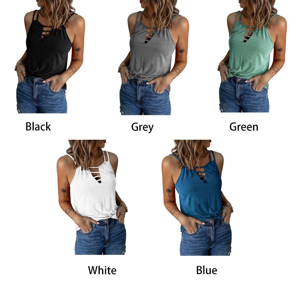 BSUNS Áo Tank Top Hai Dây Hở Vai Gợi Cảm