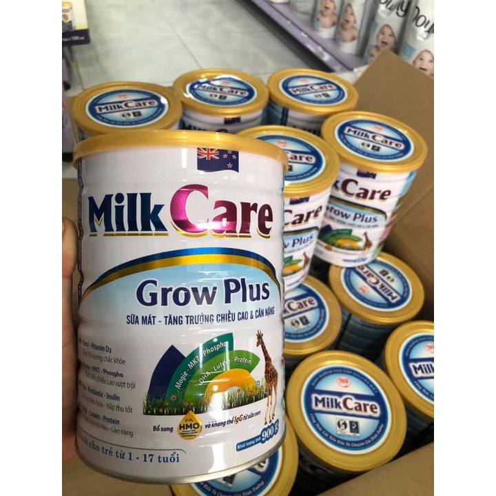 Sữa tăng trưởng chiều cao và cân nặng cho bé 1-17 tuổi Milkcare Grow Plus lon 900g