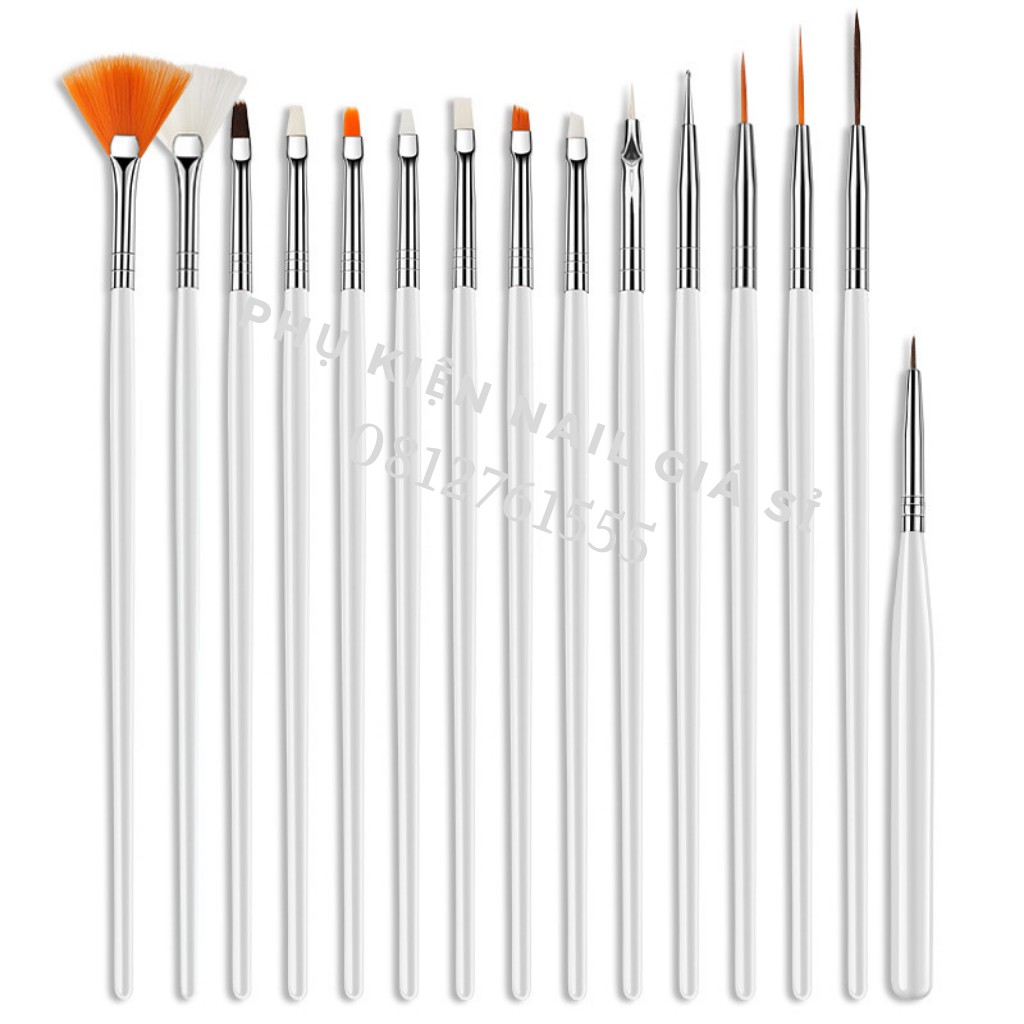 Sét cọ 15 cây dùng vẽ nail