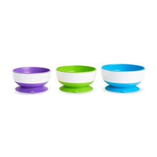 Set 3 chén ăn chống trượt Munchkin cho bé.