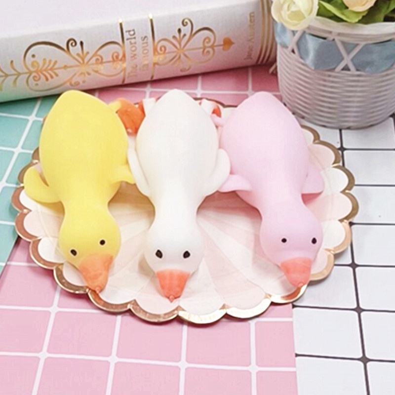 Đồ chơi bóp hơi hình chú vịt bằng cao su mềm mại ngộ nghĩnh vui nhộn dành cho bé