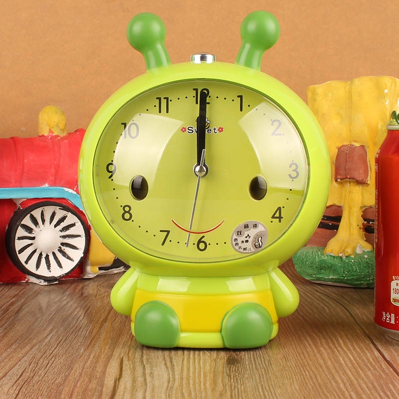 Đồng hồ báo thức、 Kangba's alarm clock student voice cute creative night light smoother lazy music double sound children's battery watch