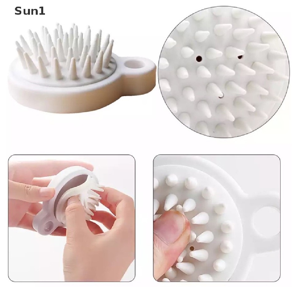 [Hàng mới về] Lược chải tóc bằng silicon mát xa giúp gội sạch đầu bằng tay