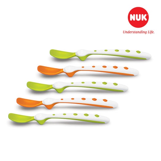 Thìa mềm NUK - Có đế gác giúp không chạm xuống bàn, chất liệu cao cấp, an toàn cho trẻ