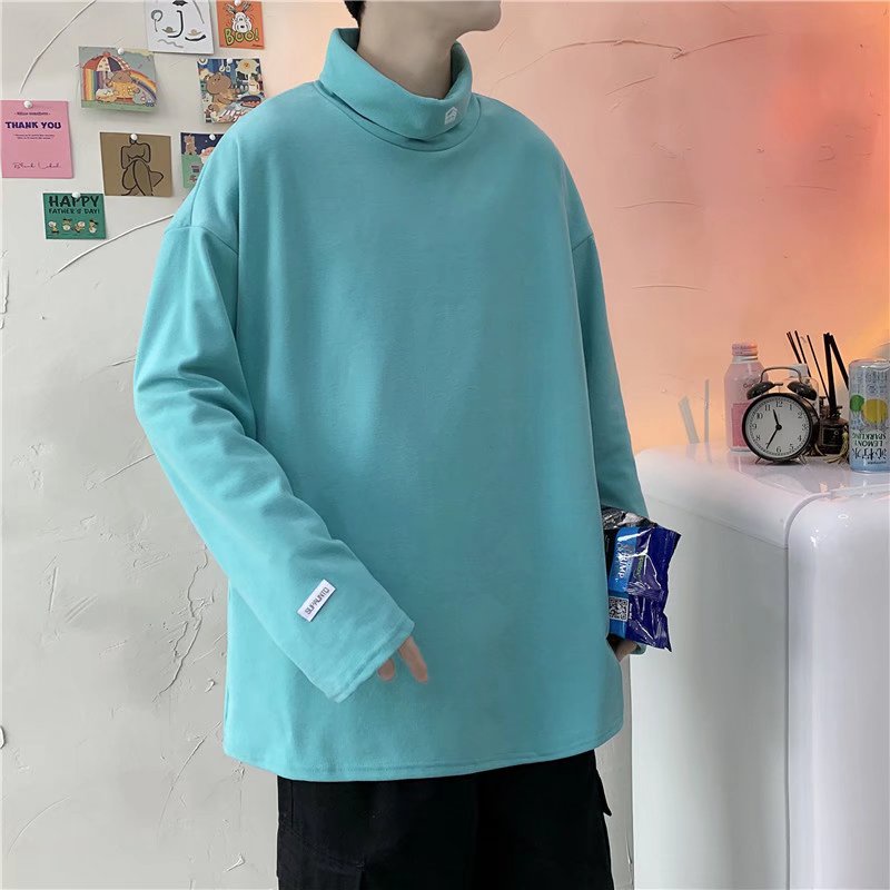 Áo Thun Tay Dài Cổ Tròn Màu Sắc Đơn Giản Dễ Phối Đồ Hợp Thời Trang Cho Nam