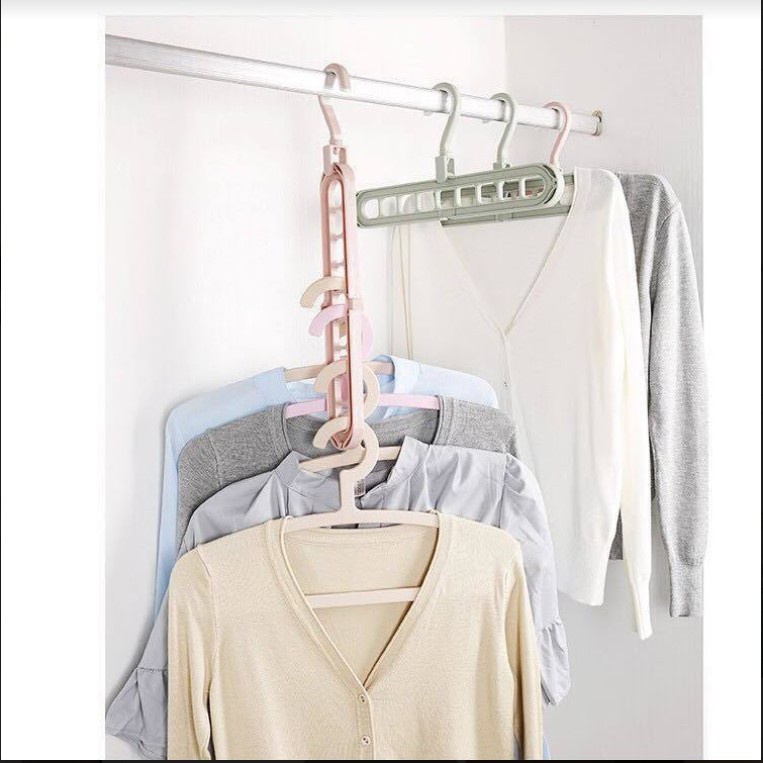 Móc treo quần áo thông minh 9 lỗ tiết kiệm không gian tủ