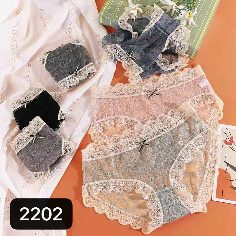 Quần lót nữ kháng khuẩn cạp cao nâng mông chất liệu ren cao cấp Q2109