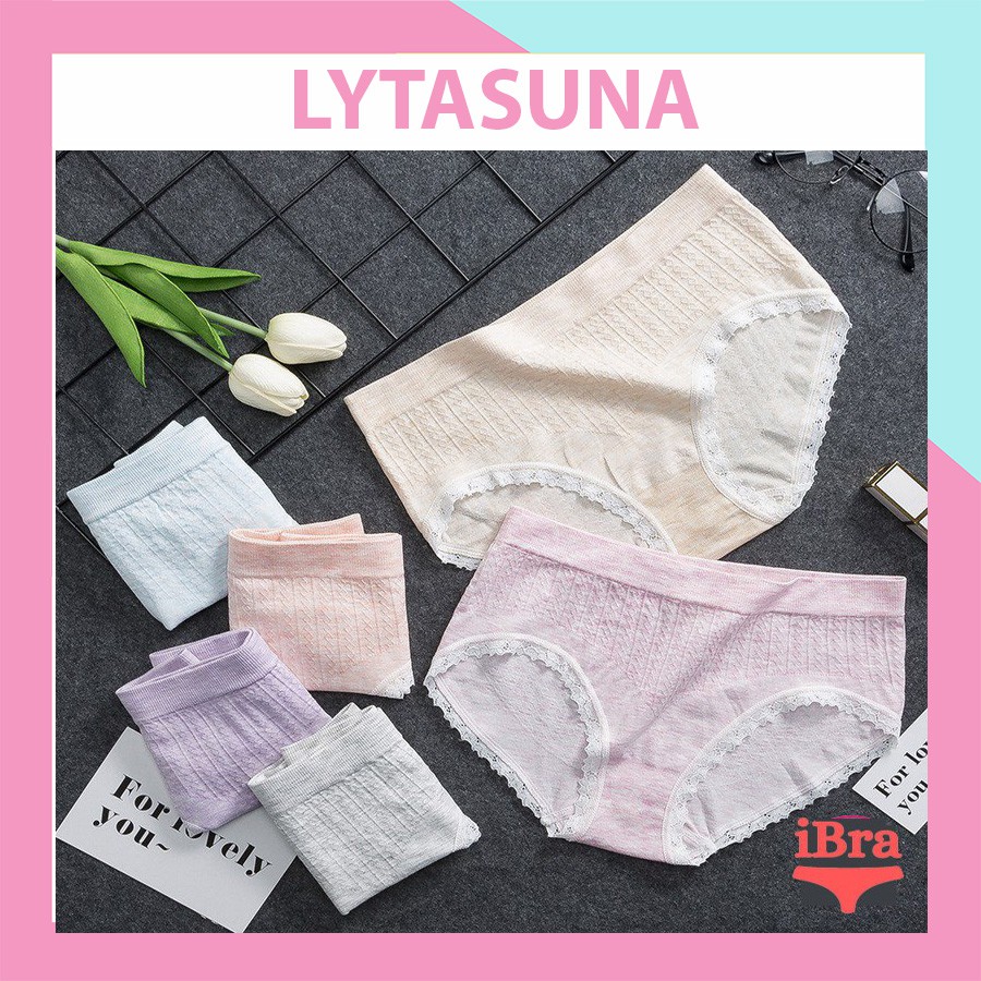 Quần lót nữ viền ren hoa muji Hàn Quốc kháng khuẩn mềm min ,co giãn Freesize<60kg
