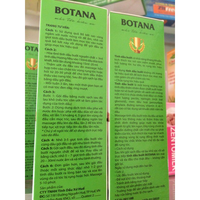 Tinh dầu bưởi Botana 100 ml kích thích mọc tóc, trị rụng tóc hiệu quả