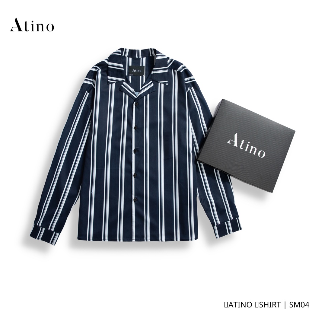 Áo sơ mi dài tay nam kẻ sọc ATINO vải lụa form regular SM0410 | BigBuy360 - bigbuy360.vn