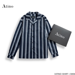 Áo sơ mi dài tay nam kẻ sọc ATINO vải lụa form regular SM0410