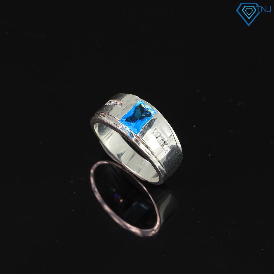 Nhẫn bạc thật nam mặt đá xanh dương đẹp NNA0093 Trang Sức TNJ