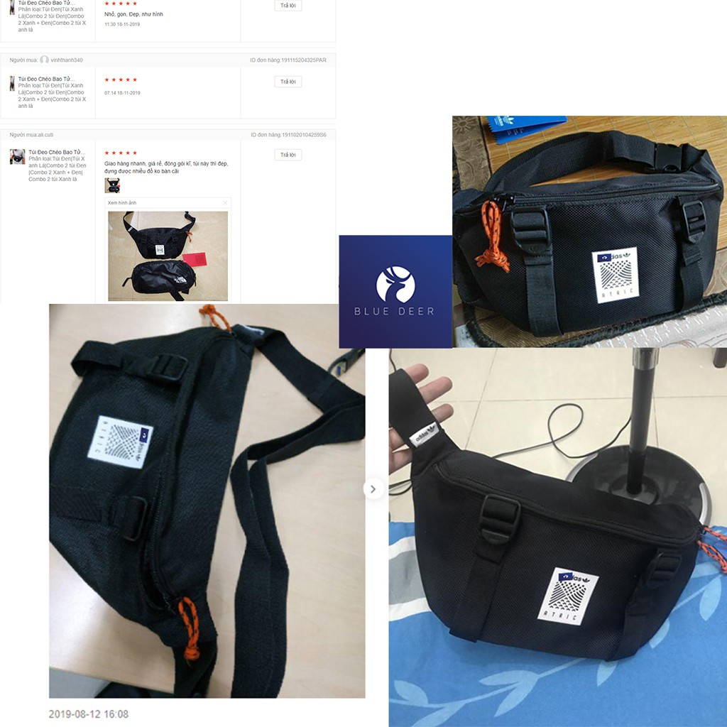 Túi Đeo Chéo ATRIC BUM BAG - CAM KẾT ẢNH THẬT - TẶNG PHỦ NANO - BLUE DEER